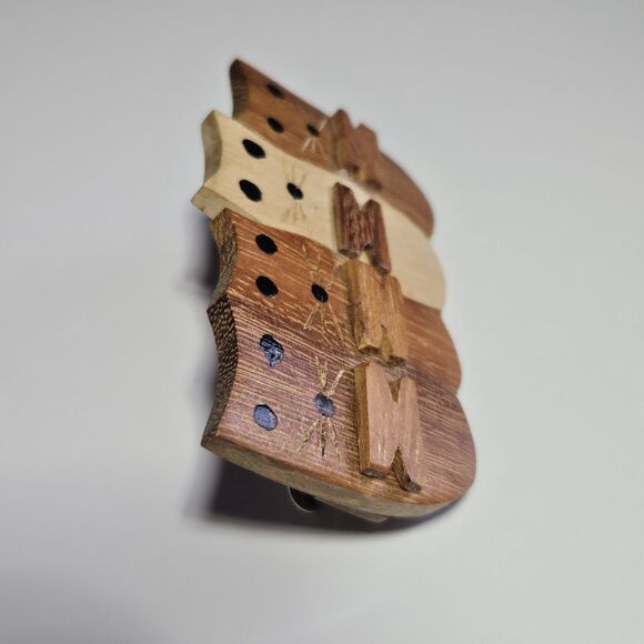 Handmade Wooden Kitty Cat Animal Hair Clip Barrette - Picture 9 of 12